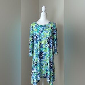 Caribbean Joe & Company Women's Geometric Floral Print‎ Dress Size Large